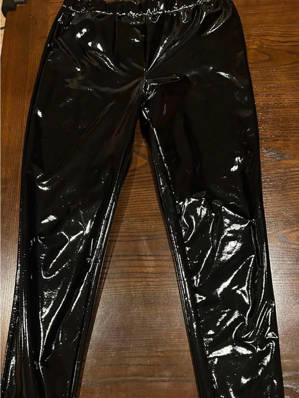SHEIN Black Shiny High-Waist Leggings